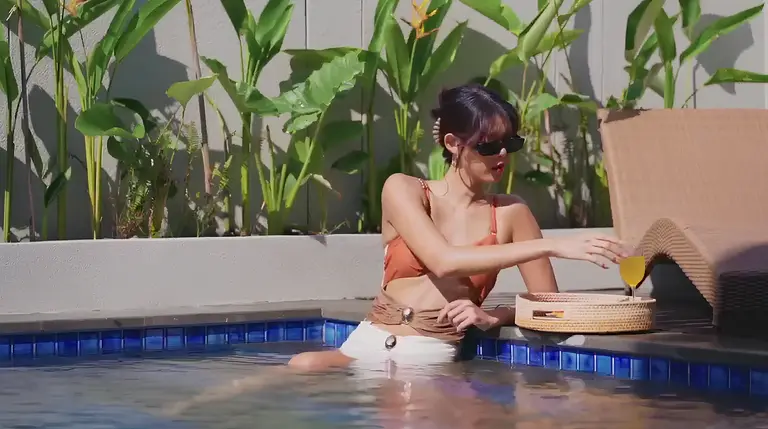 Poolside afternoon at home